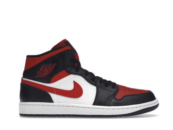 Jordan 1 Mid White Black Red