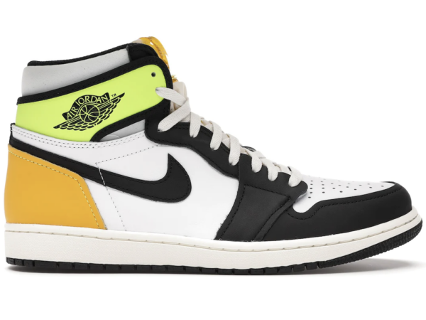 Jordan 1 Retro High White Black Volt University Gold