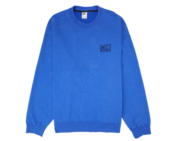 Nike x Stussy Acid Wash Crew Fleece Blue