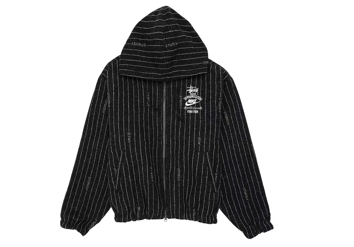 Nike x Stussy Striped Wool Jacket Black