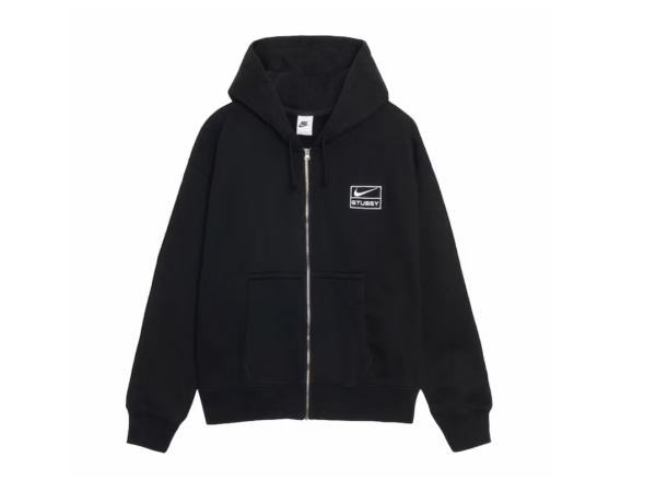 Stussy x Nike Stone Washed Fleece Zip Hoodie Black