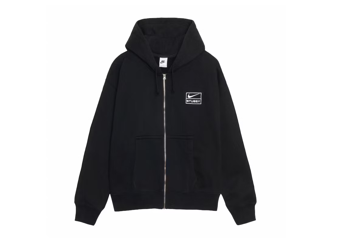 Stussy x Nike Stone Washed Fleece Zip Hoodie Black