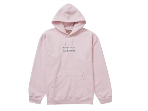 Supreme Burberry Box Logo Hooded Sweatshirt Light Pink