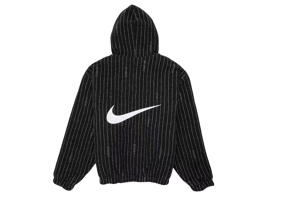 Nike x Stussy Striped Wool Jacket Black - obrazek 2