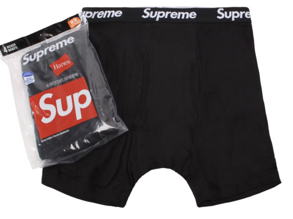 Supreme Hanes Bokserki Czarne (4 szt)