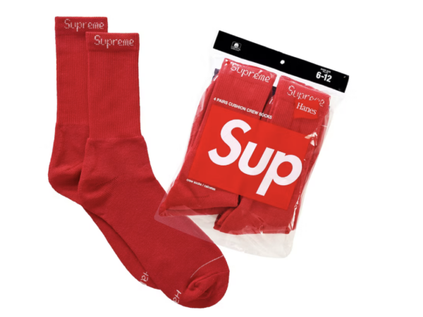 Supreme Hanes Skarpetki Czerwone (4 szt)
