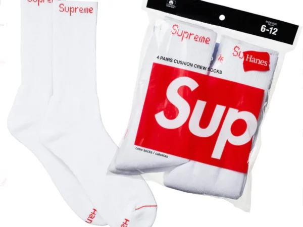 Supreme Hanes Skarpetki Białe (4 szt)