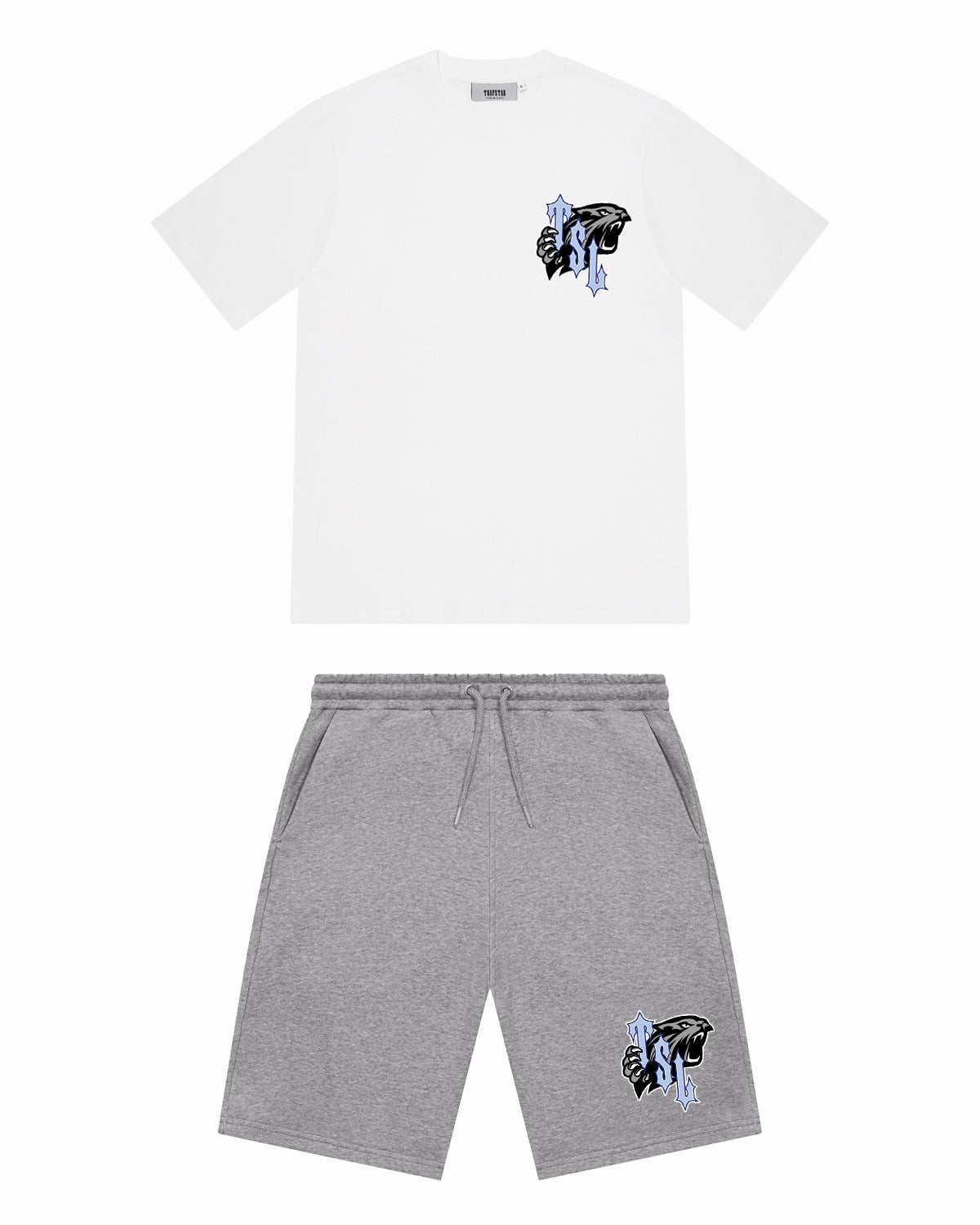 Trapstar TSL Shooters Print Shorts Set White Grey