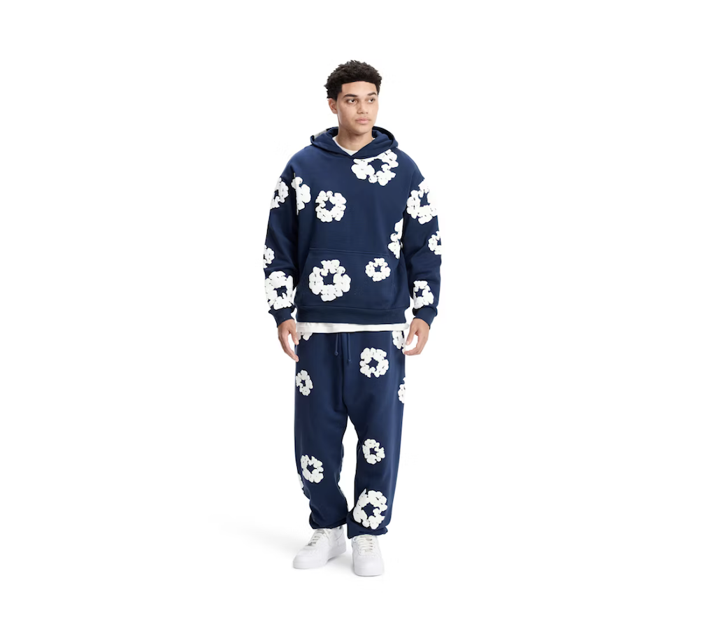 Denim Tears The Cotton Wreath Sweatshirt Navy - obrazek 4