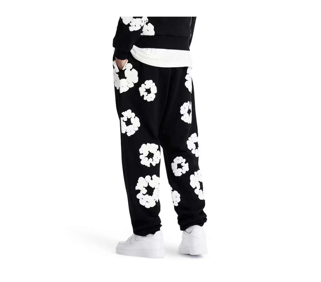 Denim Tears The Cotton Wreath Sweatpants Black - obrazek 5