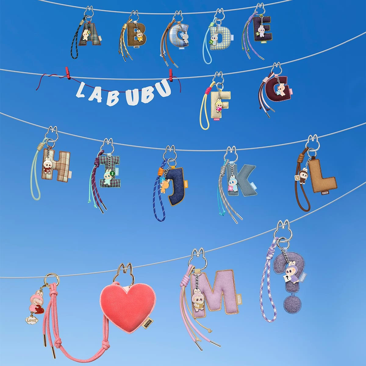 POP MART LABUBU Pin for Love Series- Letter Pendant Blind Box (A-M) - obrazek 5