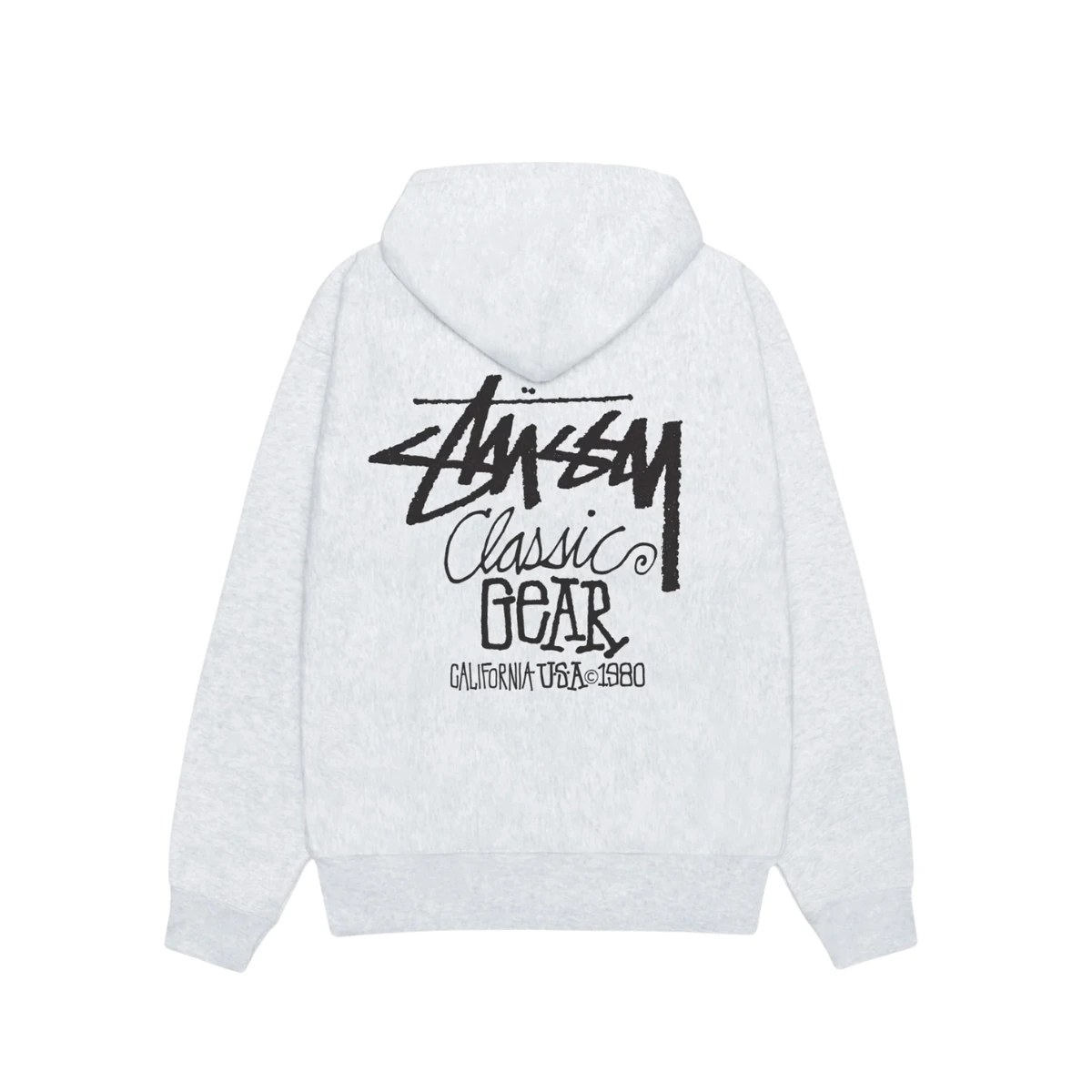 STÜSSY Classic Gear Hooded Sweatshirt Ash Heather