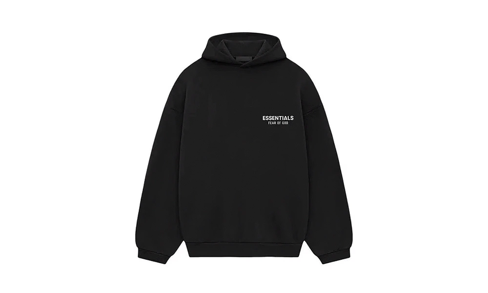 BLUZA FEAR OF GOD ESSENTIALS FLEECE HOODIE BLACK (FW24) - obrazek 2